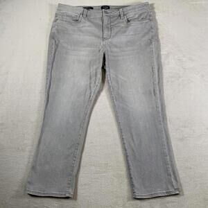 NYDJ Jeans Womens 14 Petite Gray Sheri Slim Lift Tuck Stretch Denim‎ Pants